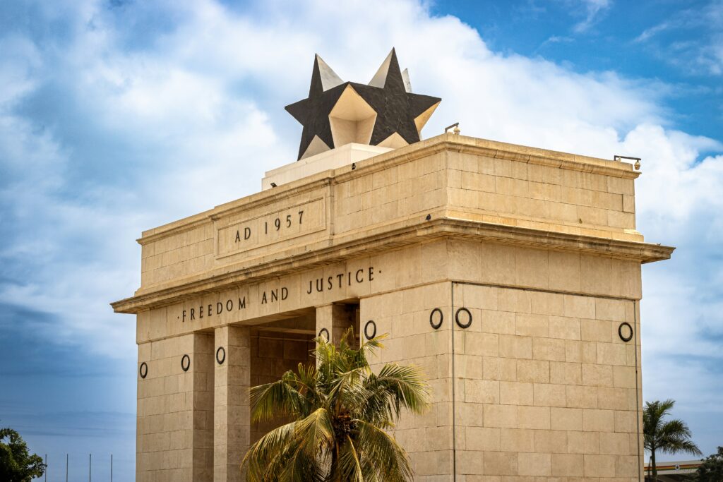 Aerial view of Accra, Ghana coastline — home of the Full Circle Africa SummerFest 2026
